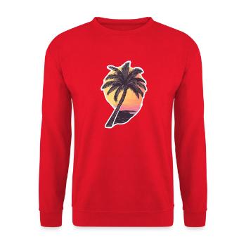 Palm tree - Unisex Sweatshirt - red - Front - Alina (178cm) & Michal (187cm)