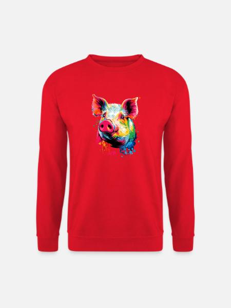 Schwein Hausschwein Sau Schweine Liebe Schweinchen - Unisex Pullover - Rot