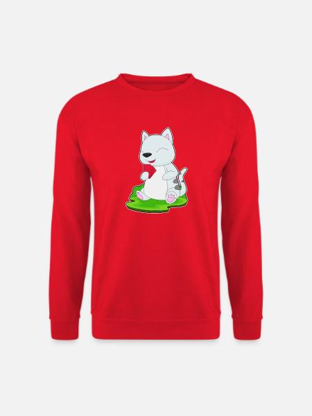 Katze Poker Pokerkarten - Unisex Pullover - Rot