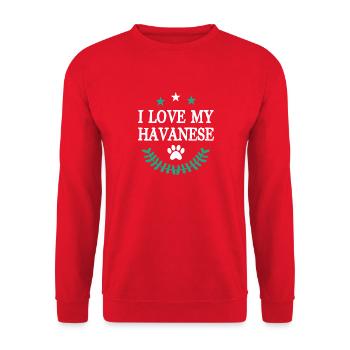 Havanese - Unisex Sweatshirt - red - Front - Alina (178cm) & Michal (187cm)