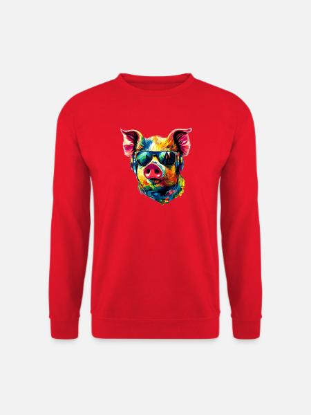 Schwein Hausschwein Sau Schweine Liebe Schweinchen - Unisex Pullover - Rot