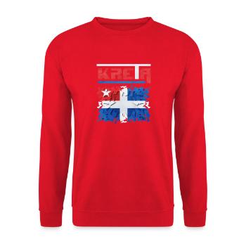 Kreatives Puzzle-Design mit Norwegischer Flagge - Unisex Pullover - Rot - Vorne - Alina (178cm) & Michal (187cm)