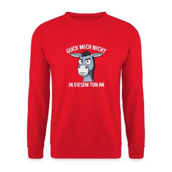 Ne me regarde pas sur ce ton, âne - Sweat-shirt Unisexe - rouge - Devant - Alina (178cm) & Michal (187cm)