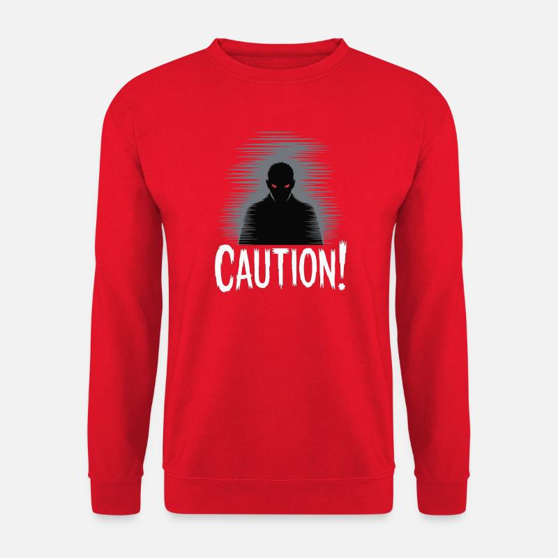 Dark Shadow Vorsicht Grafik - Unisex Pullover - Rot