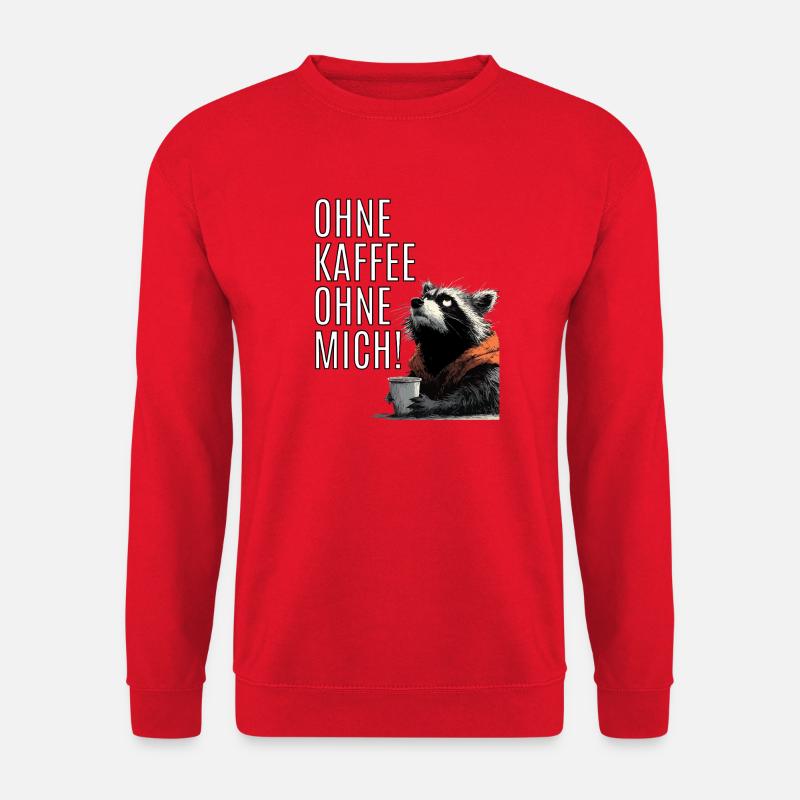Lustiger Waschbär Kaffee Statement - Unisex Pullover - Rot