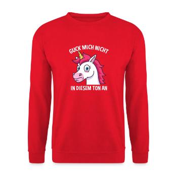 Don't look at me in this tone Unicorn - Unisex Sweatshirt - red - Front - Alina (178cm) & Michal (187cm)