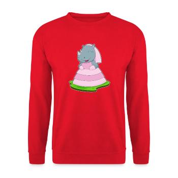 Nashorn Braut Schleier Hochzeit - Unisex Pullover - Rot - Vorne - Alina (178cm) & Michal (187cm)
