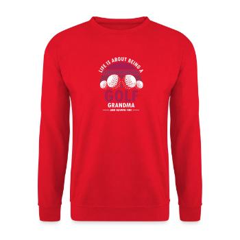 Life Is About Being a Fun Golf Grandma Retro - Unisex Sweatshirt - red - Front - Alina (178cm) & Michal (187cm)
