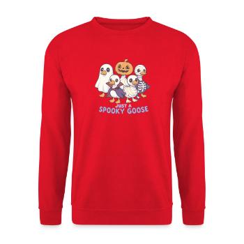Spooky Goose Halloween Costume Design - Unisex Sweatshirt - red - Front - Alina (178cm) & Michal (187cm)