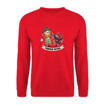 Halloween Pumpkin Patrol illustration - Unisex Sweatshirt - red - Front - Alina (178cm) & Michal (187cm)