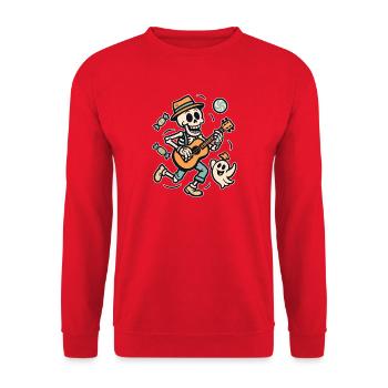 Squelette avec guitare et chapeau fantôme - Sweat-shirt Unisexe - rouge - Devant - Alina (178cm) & Michal (187cm)