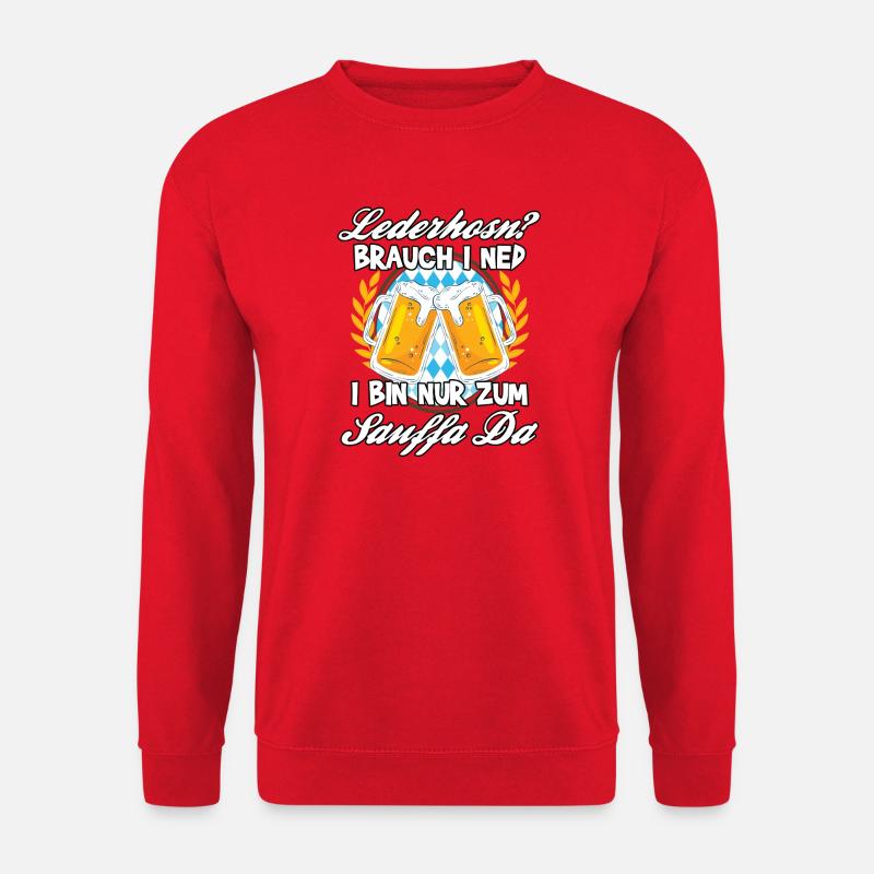 Bayern Volksfest Lederhose Saufen - Unisex Pullover - Rot