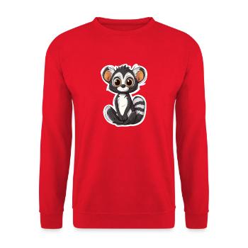 lemur - Unisex Sweatshirt - red - Front - Alina (178cm) & Michal (187cm)