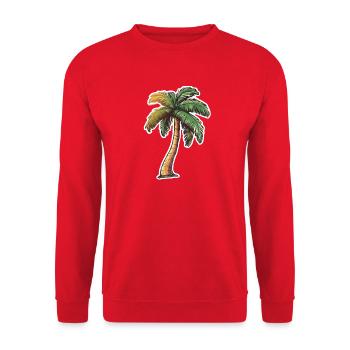 Palm tree - Unisex Sweatshirt - red - Front - Alina (178cm) & Michal (187cm)