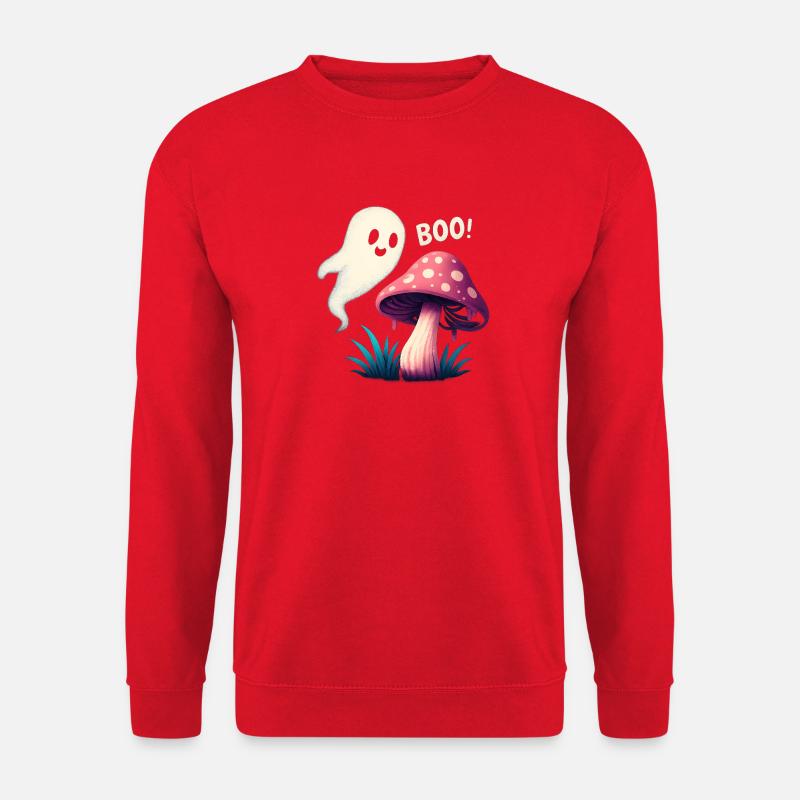 Mystical mushroom with ghost accent - Unisex Sweatshirt - red