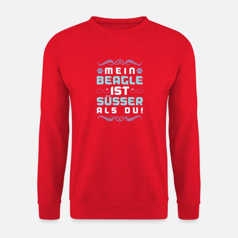 beagle hund spruch - Unisex Pullover - Rot