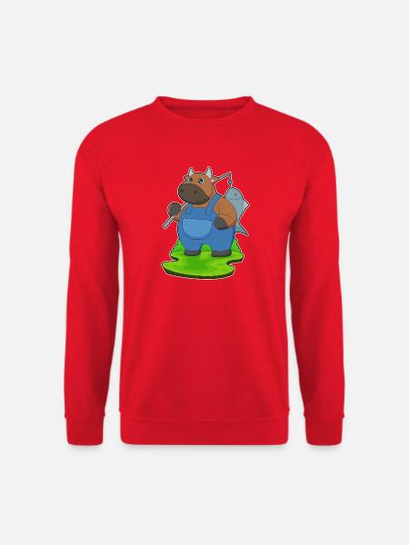 pêche au baudroie taureau - Sweat-shirt Unisexe - rouge