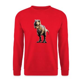 T-Rex Tyrannosaurus Rex Dino Papa Dinosaure - Sweat-shirt Unisexe - rouge - Devant - Alina (178cm) & Michal (187cm)