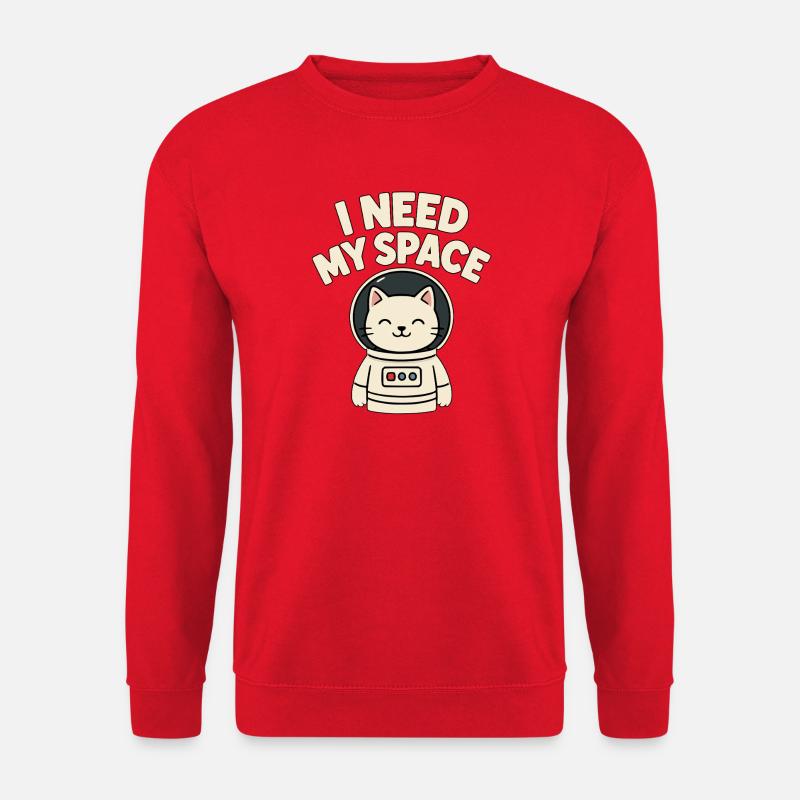 Kätzchen im Astronautenanzug - Unisex Pullover - Rot