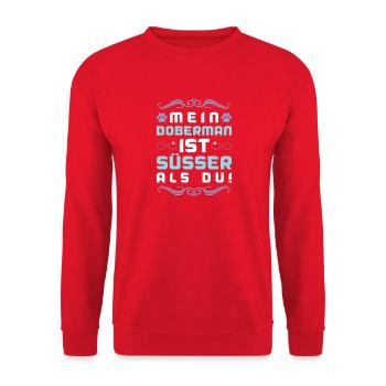 Dicton de chien doberman - Sweat-shirt Unisexe - rouge - Devant - Alina (178cm) & Michal (187cm)