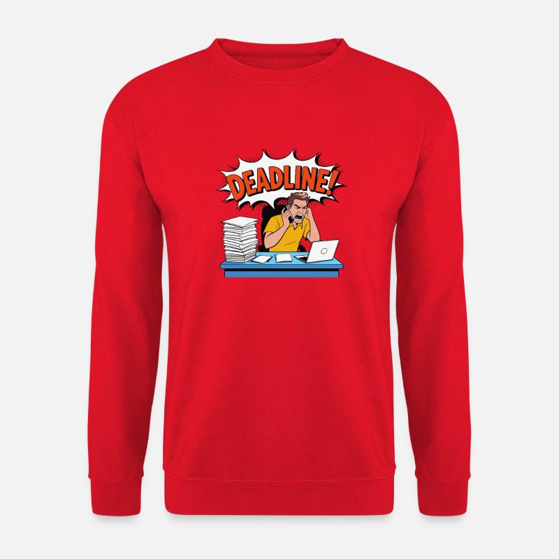 Illustration des Terminstresses - Unisex Pullover - Rot