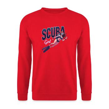Conception de fille de plongée - Sweat-shirt Unisexe - rouge - Devant - Alina (178cm) & Michal (187cm)