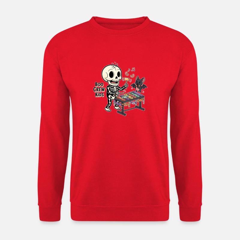 Skeleton with xylophone and bat - Unisex Sweatshirt - red
