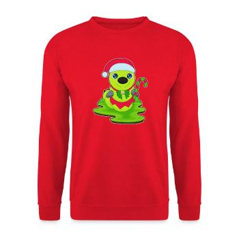 Chenille Canne de Noël - Sweat-shirt Unisexe - rouge - Devant - Alina (178cm) & Michal (187cm)