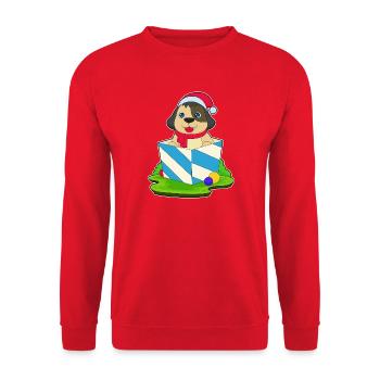 Dog Christmas Christmas Hat - Unisex Sweatshirt - red - Front - Alina (178cm) & Michal (187cm)