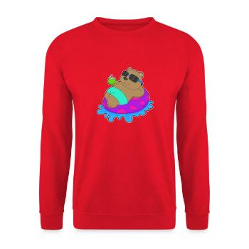 Ours natation anneau de natation été - Sweat-shirt Unisexe - rouge - Devant - Alina (178cm) & Michal (187cm)