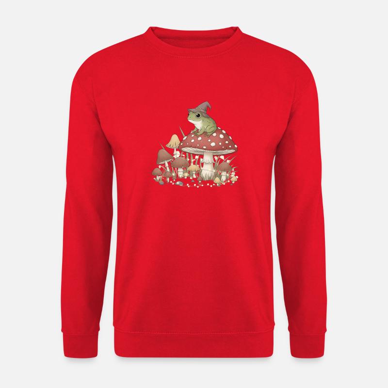 Mushroom wizard with frog - Unisex Sweatshirt - red