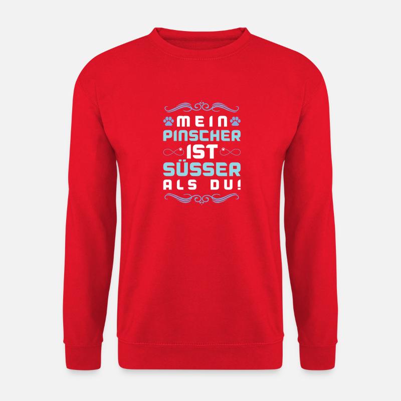 pinscher hund spruch - Unisex Pullover - Rot