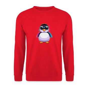 Seabirds Wildlife Retro King Penguin Penguin - Unisex Sweatshirt - red - Front - Alina (178cm) & Michal (187cm)