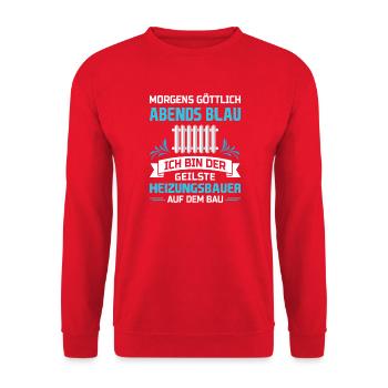 Heating Engineer Heating Construction Plumber Plumber - Unisex Sweatshirt - red - Front - Alina (178cm) & Michal (187cm)