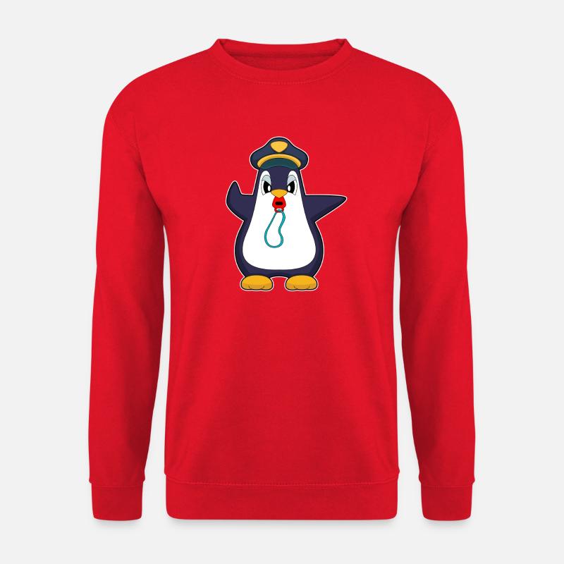 penguin policeman whistle police - Unisex Sweatshirt - red
