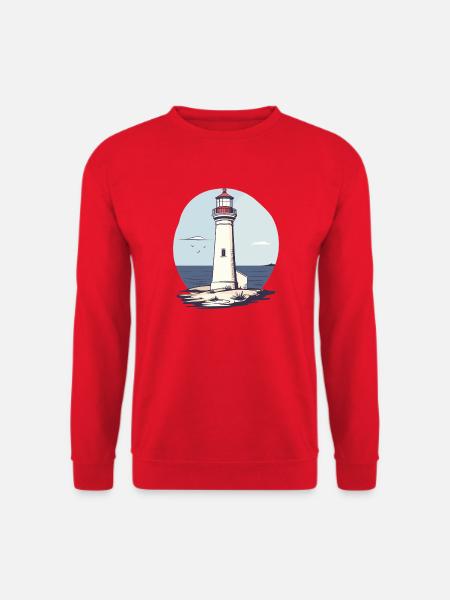 Leuchtturm am Meer Felsküste - Unisex Pullover - Rot