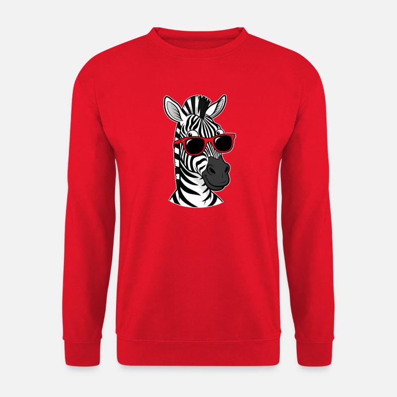 Zebra with sunglasses design - Unisex Sweatshirt - red