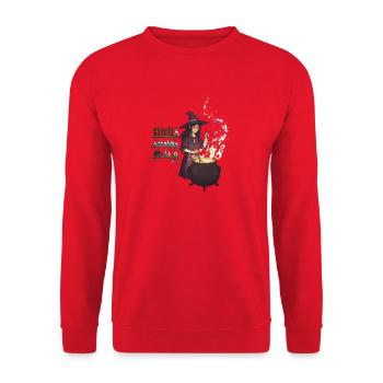 Magical witch casting spells - Unisex Sweatshirt - red - Front - Alina (178cm) & Michal (187cm)