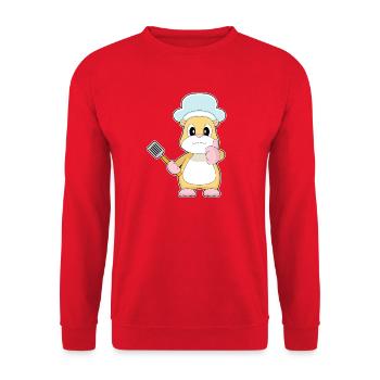 Hamster Koch Pfannenwender Kochen - Unisex Pullover - Rot - Vorne - Alina (178cm) & Michal (187cm)