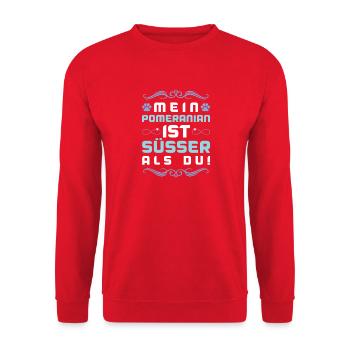 Pomeranian Pomeranian Dog Saying - Unisex Sweatshirt - red - Front - Alina (178cm) & Michal (187cm)