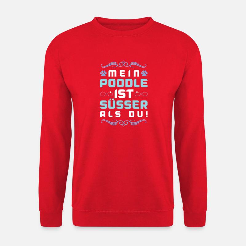 pudel hund spruch - Unisex Pullover - Rot