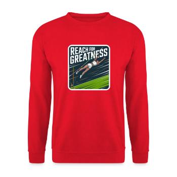 Reach for Greatness Athletic Design - Unisex Sweatshirt - red - Front - Alina (178cm) & Michal (187cm)