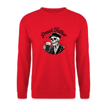 Skull Father Cheers Tee - Unisex Sweatshirt - red - Front - Alina (178cm) & Michal (187cm)