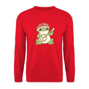 Grenouille champignon avec guitare - Sweat-shirt Unisexe - rouge - Devant - Alina (178cm) & Michal (187cm)