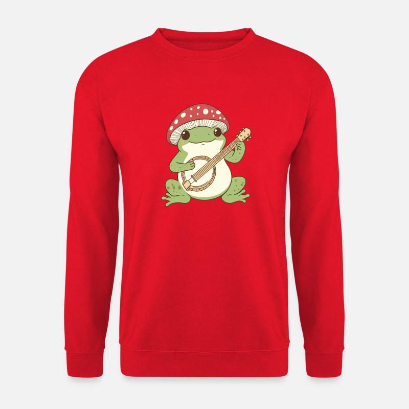 Mushroom frog with guitar - Unisex Sweatshirt - red