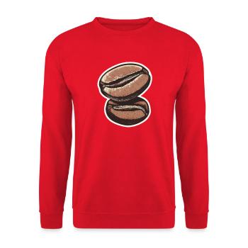 Kaffee - Unisex Pullover - Rot - Vorne - Alina (178cm) & Michal (187cm)