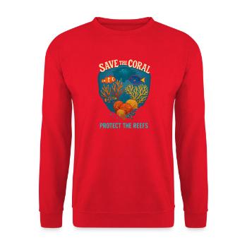 Save the corals Protect the reefs - Unisex Sweatshirt - red - Front - Alina (178cm) & Michal (187cm)
