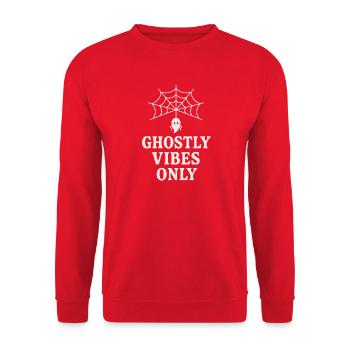 Spiritual spider web print with ghost - Unisex Sweatshirt - red - Front - Alina (178cm) & Michal (187cm)
