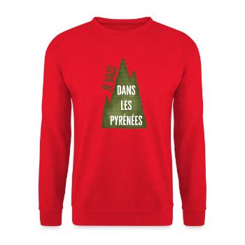 Je Vais Dans Les Pyrénées - Montagne Verte - Sweat-shirt Unisexe - rouge - Devant - Alina (178cm) & Michal (187cm)