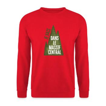 Je Vais Dans Le Massif Central - Sweat-shirt Unisexe - rouge - Devant - Alina (178cm) & Michal (187cm)